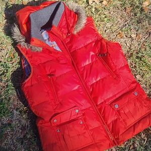 Metro Large New Orange Hoodie Vest